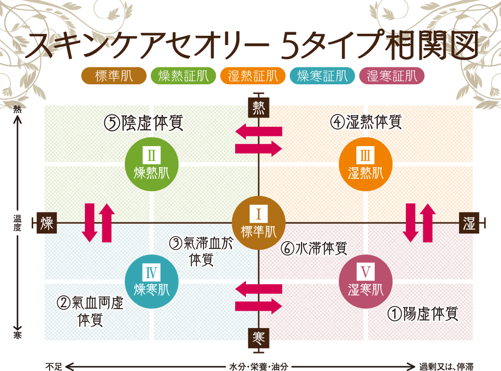 スキンケアセオリー5タイプ相関図